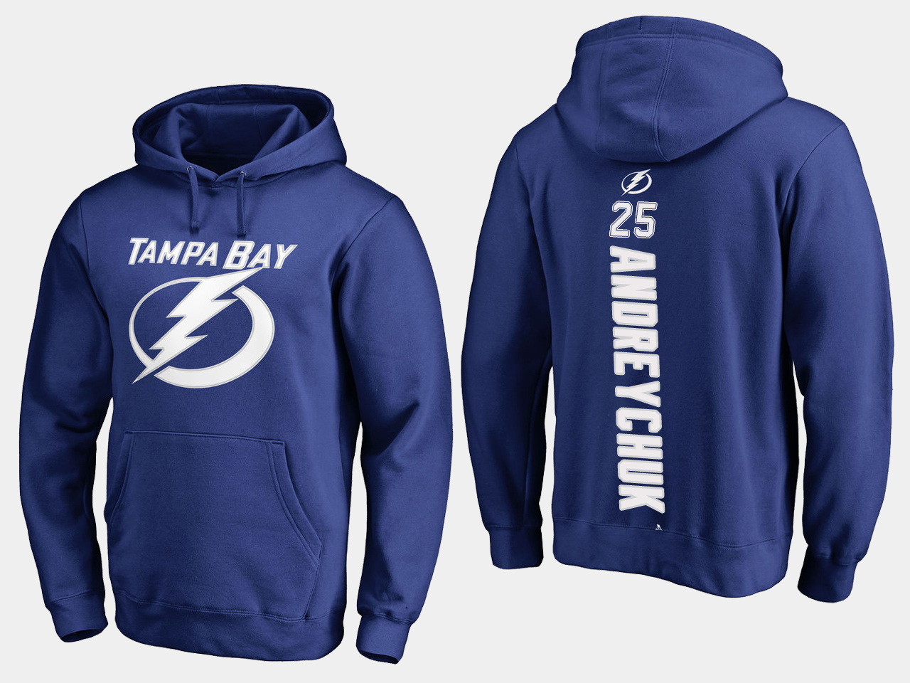 NHL Men adidas Tampa Bay Lightning 25 Andreychuk blue hoodie